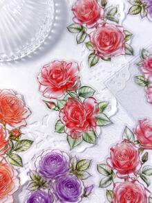 10pcs Vintage Large Floral Stickers For Scrapbooking, DIY Collage, Photo Album, Planner, Journal Decoration - Glazed Floral - View 3