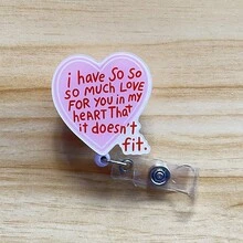 1pc Cute Cartoon Unique Design Retractable Badge Reel, 2D Flat ID Card Holder With Retractable Clip, Nurse Badge Holder For Hospital, Office, Work, Staff ID Card & Lanyard Accessory - X1065 - View 5