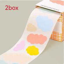 100pcs/Box DIY Cloud-Shaped Pull-Out Sticky Notes, Suitable For Students' Error Correction Or Note-Taking, Includes Box Label - Multicolor - View 13