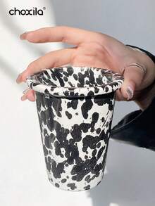 choxila 1pc Splatter Pattern Ceramic Mug, Ink Splatter Design With Rolled Rim, Glazed Handmade Coffee Cup, Suitable For Hot And Cold Drinks, Unique Gift For Coffee Lovers - Ink Coffee Cup - View 7