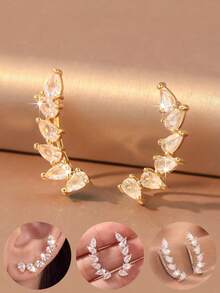 1 Pair Luxury Gentle Style Women's Elegant Earrings Suitable For Commute, Date, Evening Party, Birthday Wear - Ear-mounted - View 1
