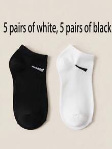 30 Pairs Women's Black White Grey Ankle Socks Fashion Simple Short Socks - A - View 15