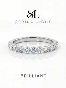 1pc Moissanite Ring Vintage 2mm Round Diamond Milgrain Band Perfect For Women's Wedding And Everyday Wear - Silver - View 2