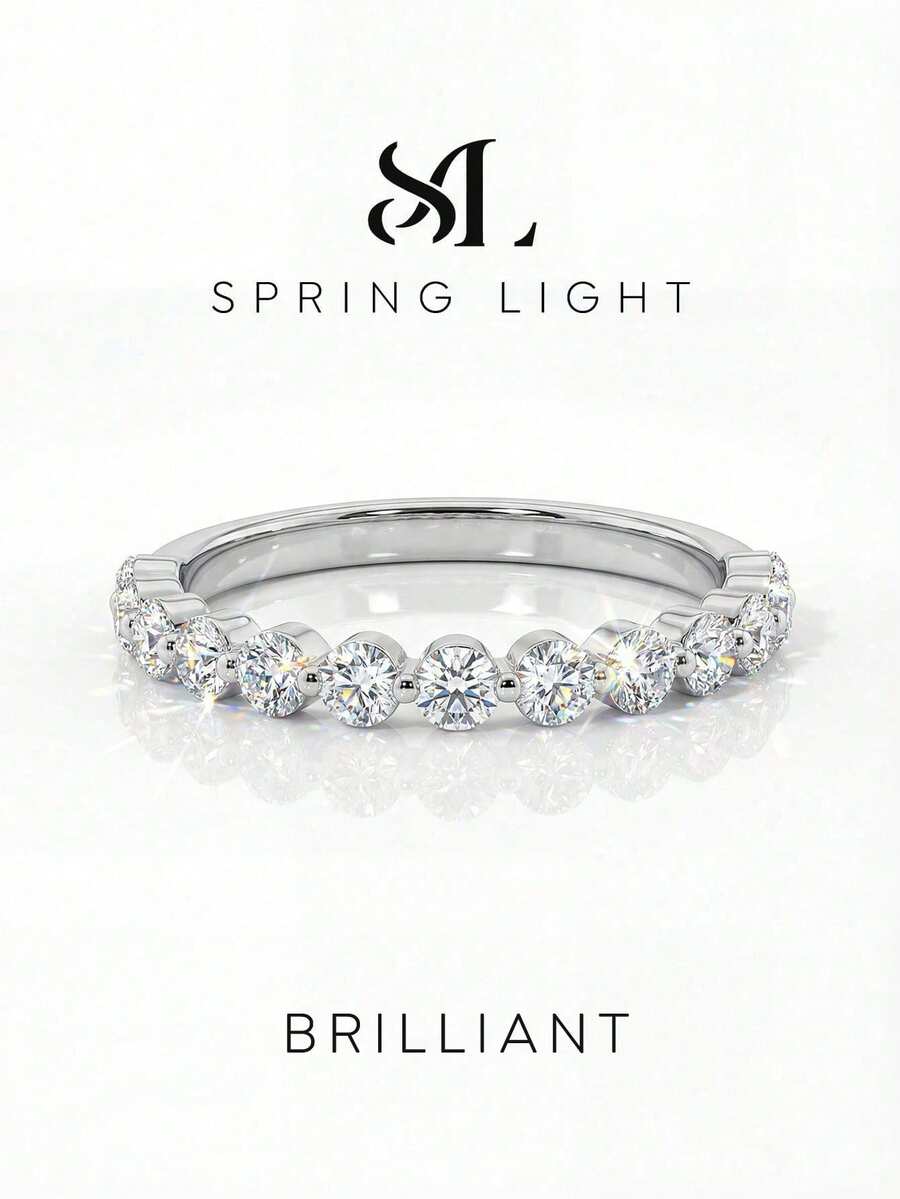 1pc Moissanite Ring Vintage 2mm Round Diamond Milgrain Band Perfect For Women's Wedding And Everyday Wear