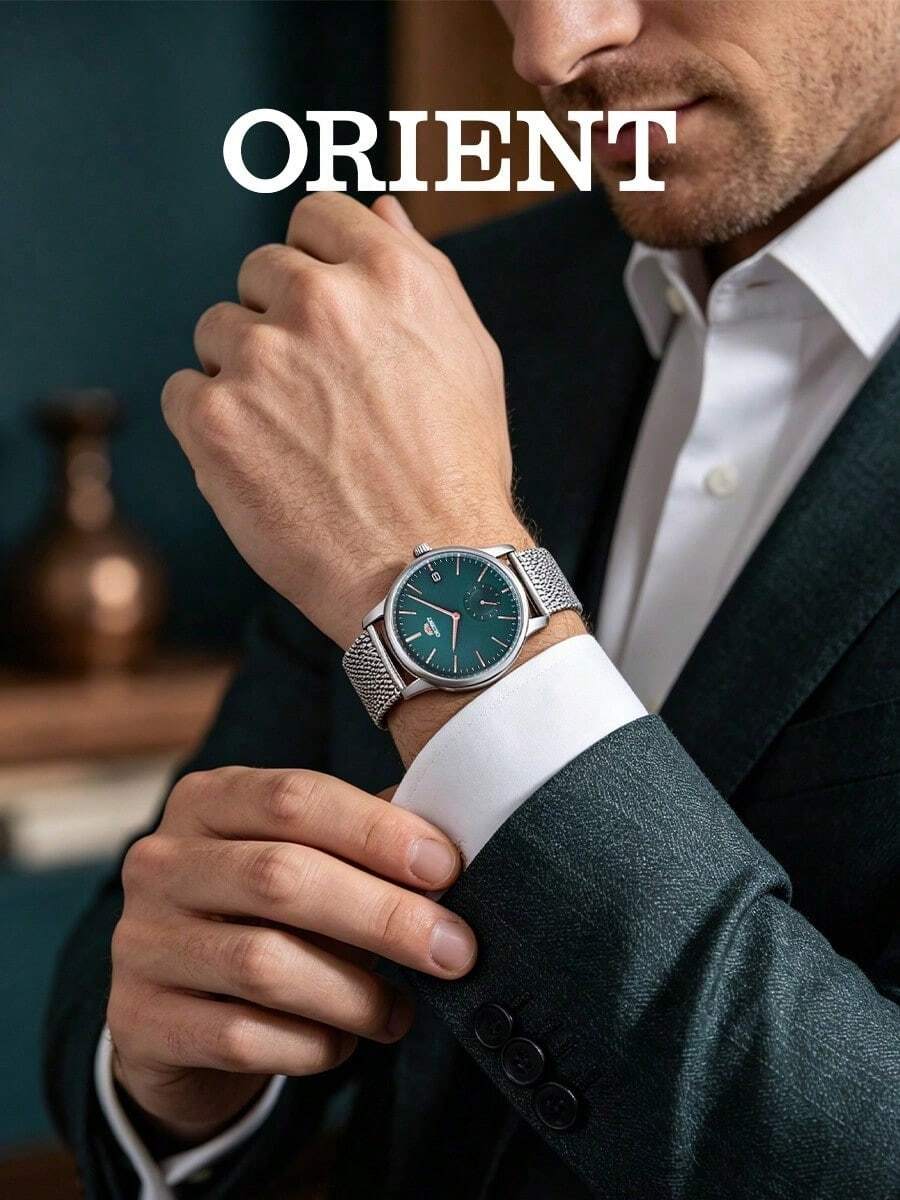 Orient Quartz Men's Wristwatch, Metal Band, 39.0mm Green Dial, Stainless Steel Strap, Business Style, Suitable For Gifting And Daily Wear RA-SP0006E10B - Green - View 1