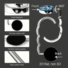 Multi-Purpose Foldable Handbag Hanger For Table, Portable Purse Hook With Christmas And Zodiac Sign Designs, Durable Metal Bag Holder For Desk, Restaurant, Cafe And Travel, Perfect Christmas Gift For Women, Great Stocking Stuffer For Her - Multicolor - View 10