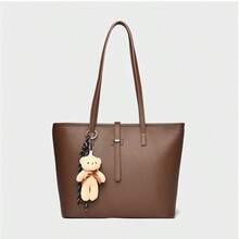 Large Capacity Women's Tote Bag, Solid Color Versatile Crossbody Shoulder Bag, Commuter Bag, Underarm Bag - A - View 9