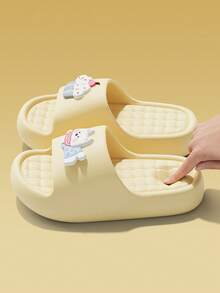 Summer New Cartoon West Highland Cake Puppy Applique Design Fun Outdoor Slippers Indoor Fashion Print Design Women's Home Slippers - Yellow - View 6