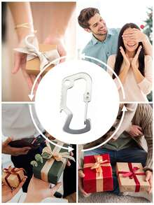 Small D-Shaped Bottle Opener Spring Hook Carabiner Shark EDC Multi-Function Clip Anti-Loss Rope Climbing Hook Rope Tool Keychain Bag Decoration Car Keychain Accessory Men's Keychain Women's Keychain Wallet Chain Friend Gift Birthday Gift - Multicolor - View 9