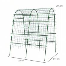 Climbing Plant Trellis, Adjustable Trellis, Plant Grid With Mesh, Plant Support For Garden And Balcony, Steel, Green, 144 X 167 X 206, On-Site - Green + Steel - View 6