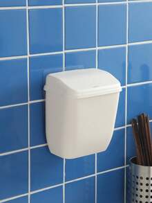 Mini White Plastic Wall-Mounted Trash Can, Small New Year Decorative Style, Suitable For Kitchen, Bathroom And Home - A - View 5