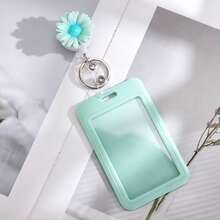 Cute Sunflower Retractable Badge Reel With Colorful ID Card Holder, Retractable Name Tag Keychain For Nurses, Teachers & Office Workers - Multicolor - View 5