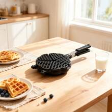 1pc Outdoor Home Breakfast Pan, Multi-Function Waffle Mold, Double-Sided Non-Stick Coating, Easy To Clean, Gas Stove Only, Simple Operation, Essential Kitchen Cookware - View 1