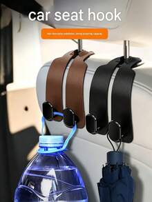 Double Hook Car Seat Back Hanging Hook Set, Hidden Design, Dual Hooks, Multi-Functional, Universal Fit For All Car Models - Multicolor - View 8