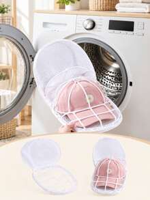 2/1pc Baseball Cap Washing Bag, Machine Washable Hat Cleaning Tool, Anti-Deformation Protective Cap Holder, Reusable Baseball Cap Storage Bag, For Travel And Home Use, Keeps Shape During Washing, Back To School, New Year Gift - Multicolor - View 2