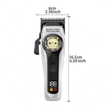 KEMEI KM-2374 Luxury Hair Clipper, DLC Coated Adjustable Blade, Magnetic Motor Quiet Powerful, 3000mAh Battery USB Charging Dock Fast Charge, LED Display Battery Level, Interchangeable Color Covers, Great For Salon & Home - View 2