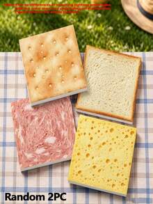 2 Books/100 Sheets Bread Sticky Notes, Toast Food Theme Self-Adhesive Notes, Cute Kawaii Sticky Notes, Removable Sticky Notes, Suitable For Planners, To-Do Lists, School And Office Supplies - one-size - View 13