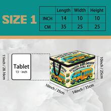 Multi-Size, Multi-Pattern Options, British Flag Cartoon Pickle Autumn Pumpkin School Bus Text Print Foldable Storage Box, Zippered Handheld Storage Bin, Upgraded Fabric Large Capacity Organizer, Suitable For Wardrobe, Dorm, Under Bed Storage, Organizing Clothes, Bedding, Toys, Miscellaneous Items, Home Moving Organization Storage Box - Multi-color - View 14