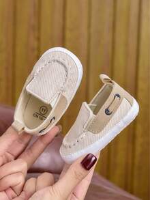 Newborn Shoes, Casual Slip-On Infant Pre-Walker Shoes, 0-1 Years Old Simple Lightweight Unisex Infant Cloth Shoes, Suitable For Spring And Autumn - Apricot - View 5
