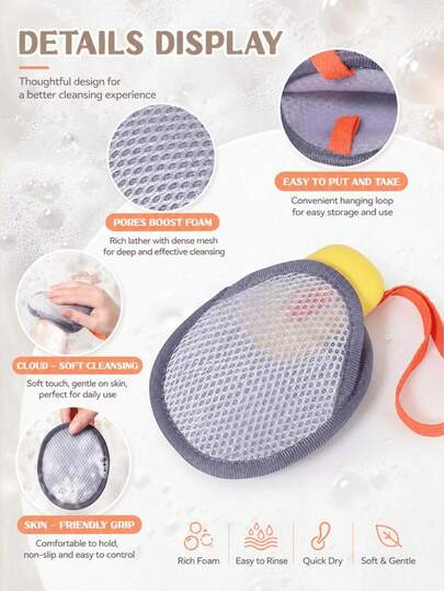 5PCS Soap Foaming Net Bag, Portable Lathering Soap Pouch For Bath And Shower