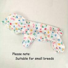 Umbrella Print Dog Raincoat Ruffled Brim Hooded Jacket Cartoon Pattern Pet Rain Poncho Clothes For Small Dogs Puppy - Multicolor - View 3
