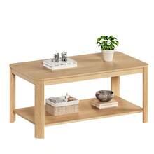 Wooden Coffee Table With A Double-Layer Frame And Open Storage Space, For The Living Room And As A Home Decorative Piece. Dimensions: X 50 X 45. Color: Natural Wood. - 1 - View 10