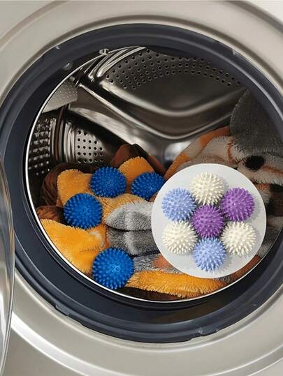 1/3/6/12pcs Magic Spiky Laundry Balls Anti-Tangle Washing Machine Protector Cleaning Ball Clothes Stain Removal Friction Cleaning Ball Household Laundry Care Gadget Random Color