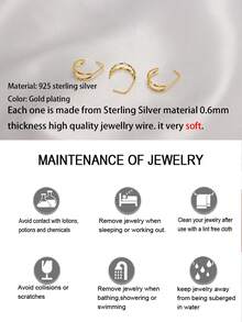 1PC 20G Nose Rings Stud 925 Sterling Silver Double Hoops Piercing Twist Nose Studs L Shape Body Jewelry - Gold - View 9