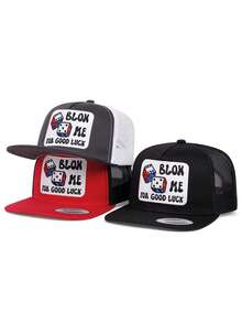 1pc Fashionable Hip Hop Hat BLOX Dice Embroidered Mesh Cap Outdoor Daily Casual Decorative Hat Adjustable Sun Visor Hat Unisex Flat Brim Baseball Cap - BLOX Sieve - View 7