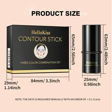HelloKiss Contour, Highlight & Blush Stick Set With Blending Brush, 4-Piece Cream Face Makeup Kit For Sculpting Cheekbones, Nose & Jawline, Blendable Buildable Bronzer Highlighter Blush Sticks, Natural Soft Glam Finish - Multicolor - View 12