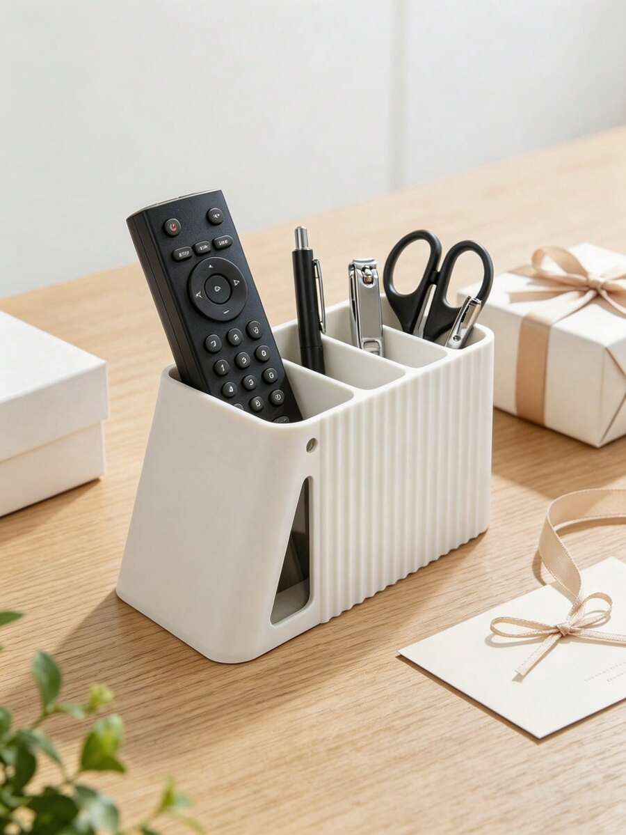 1pc Cut-Out Storage Box Featuring Multi, Room Decor,Suitable For Living Rooms, Bedrooms, Desks, And Entryways.With Its Vertical-Ribbed Cut-Out Pattern, It Is An Desktop Organizer And A Practical Gift For Friends.Christmas,Halloween - Multiple Styles - View 1