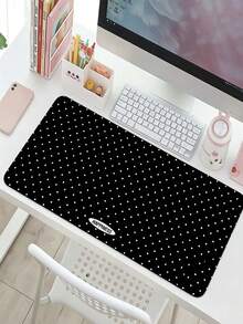 Polka Dot Large Mouse Pad, Cute Desk Mat, Non-Slip Waterproof Keyboard Pad, Office Gaming Laptop Desktop Decoration Aesthetic Desk Mat, Japanese Style Cute Desktop Protector - View 3