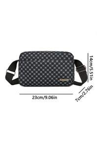 Men's Retro Print Crossbody Bag Simple Casual Daily Commute Shoulder Bag Compact Handbag - Black - View 7