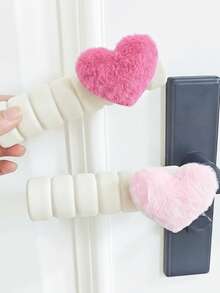 Cute Heart-Shaped Door Handle Cover – Anti-Collision & Bump Protection – Universal Fit For Bedrooms – Protective & Decorative Home Accessory, Home Decor, Christmas Decor - Multicolor - View 4