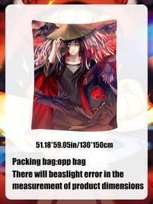 bandai Anime Red Cloud Throw Blanket, High Definition Digital Printing With Vivid Iconic Pattern, Breathable Cozy Fleece Material, Easy To Clean, Wrinkle Resistant, Ideal For Lounging At Home, Travel And As A Collectible Gift For Anime Fans - Throw Blanket - View 3