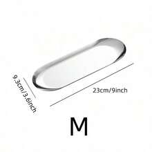 1pc Silver Luxury Metal Storage Tray, Jewelry Tray, Desktop Organizer Tray, Shaped Jewelry Display Tray, Home Decor Serving Tray, Craft, Desktop Storage Rack, Perfect For Placing Jewelry, Cosmetics - Silver - View 13