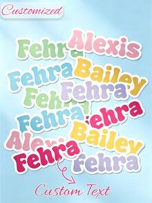 Personalized Name Stickers, Customizable Colorful Stickers, Suitable For Water Bottle, Gift Box Decoration, Multi-Functional Fashion Stickers - Multicolor - View 4