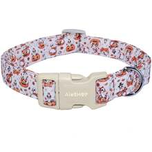 Cute Duck Pumpkin Print Dog Collar, Adjustable Festival Pet Collar With Quick Release Buckle And Zinc Alloy D Ring, Holiday Collar For Small, Medium, Large Dogs & Cats, Gift For Boy And Girl Pets - White - View 5