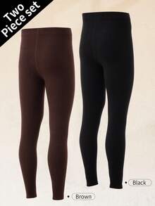 2pcs Men's Knitted Ribbed Multi-Color Combination Comfortable Heat-Locking Warm Pajama Pants For Autumn, Winter And Spring - Multicolor - View 2
