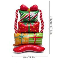 One-Pack Giant Christmas Gift Box With Base, Aluminum Foil For Making Balloon Animals. Perfect For Holiday Decorations, Christmas, Birthday Parties, And Home Decor. - Christmas Gift Box - View 2