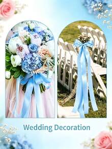 1 Roll 22m Blue Satin Ribbon, Handmade Rose Ribbon, 22m Polyester Ribbon Packaging Ribbon, Home Decor, Scene Decoration, Theme Party Decoration - Ribbon Roll - View 10