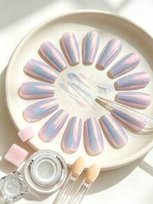Shiny Mirror Aurora Nail Powder Glamorous Decorative Item Salon Professional Enthusiast DIY - With Applicator - Multicolor - View 5