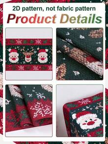 1Pc Christmas Microwave Dust Cover With Santa Claus&Reindeer Pattern, Xmas Red&Green Polyester Microwave/Oven/Stovetop Cover, Microwave Appliance Cover, Kitchen Dust-Proof Protector, Merry Christmas Decor, Kitchen Decor, Holiday Table Decor, Home Decor, Easy To Clean, Stain-Resistant - Christmas a - View 3