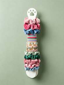 3D Printed Cat Paw Hair Tie Holder - Wall Mounted Scrunchie Organizer And Headband Display Stand - Cute Minimalist Hair Accessory Storage Rack For Vanity And Bathroom, Jewelry Towers - View 8