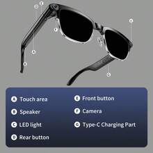 Smart Translation Glasses, Supports Real-Time Translation Of 100+ Languages, Equipped With 8MP Camera, Can Play Music, Make Hands-Free Calls, Features Meeting Notes Function, Powerful Assistant For Social Networking, Suitable For Men And Women As Holiday Gift - View 11