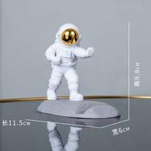 1pc Prone Astronaut Resin Sculpture, Hand-Polished Astronaut Figurine, Multi-Functional Phone Holder Desktop Ornament, Home Office Decor - Multiple Styles - View 14