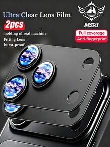 Navigator 2pcs, Applicable To Apple Models Camera Black Decorative Protective Film High Definition Image Quality Anti-Fall Anti-Scratch, Compatible With IPhone Ultra/11/12/13/14/15/16/16 Plus/16 Pro/16 Pro Max/17/17 Air/17 Pro/17 Pro Max/18/18 Pro/18 Pro Max Full Series - Black - View 2