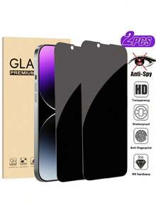 Screen Protector For IPhone 18 Pro, 18 Pro Max, 17, 16 Pro Max, 16 Pro, 16e, 16, 16 Plus, 15 Pro Max, 15, 15 Pro, 15 Plus, 14 Pro Max, 14, 14 Plus, 14 Pro, 13 Pro Max, 13, 13 Pro, 12 Pro Max, 12, 12 Pro, 11, 11 Pro Max, 11 Pro, XS, XS Max, Anti-Peeping Privacy Protection, Ultra-Clear Tempered Glass, 9H Hardness, Magic Sticker Installation, Eye Protection Anti-Glare, Compatible With Phone Cases, 2 Pieces - Black - View 45