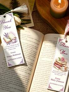 Customized Personalized Bookmarks With Tassel Decor, Suitable For Anniversary, Back To School, Family And Children Gifts, Ideal Souvenir For Book Lovers, Baptism And Bridal Shower Invitation Favors - Custom Bookmarks - View 6