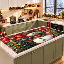 1pc Christmas Themed Printed Pattern Dish Drying Mat, Kitchen Countertop Bowl & Plate Rubber Bottom Drying Pad, Party Decoration, Super Absorbent Hidden Stain Dish Drying Mat, Soft Diatomaceous Earth With Rubber Backing Multi-Functional Kitchen Home Mat, Quick Dry Mat For Coffee Machine & Dish Rack, Kitchen Countertop Coffee Mat & Dish Drying Pad - LL LSD006 - View 4